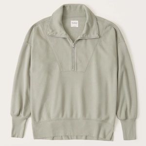 Abercrombie Split-Hem Tunic 3/4-Zip Sweatshirt